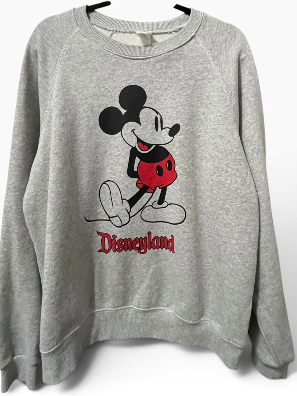 DISNEY Mickey Mouse Disneyland Gray Pullover Sweatshirt Size Large